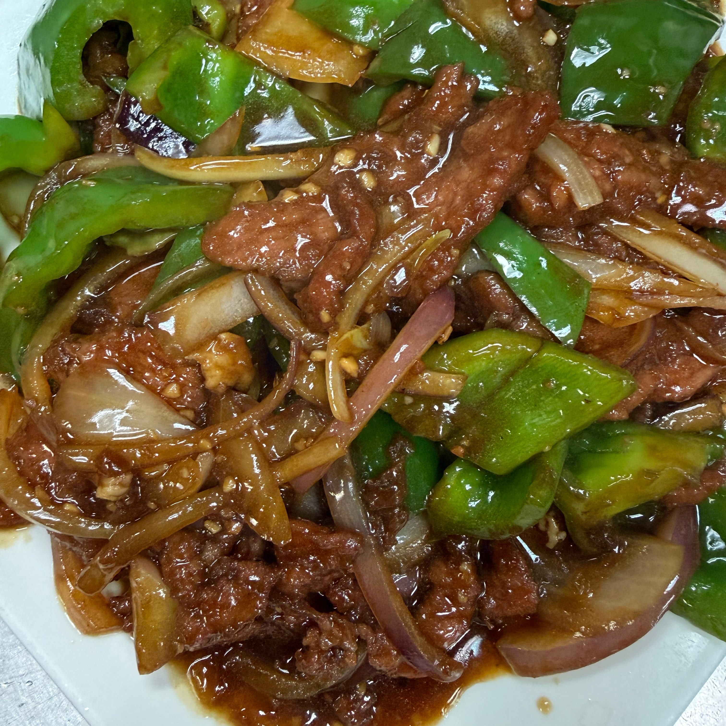 Beef with Green Pepper.