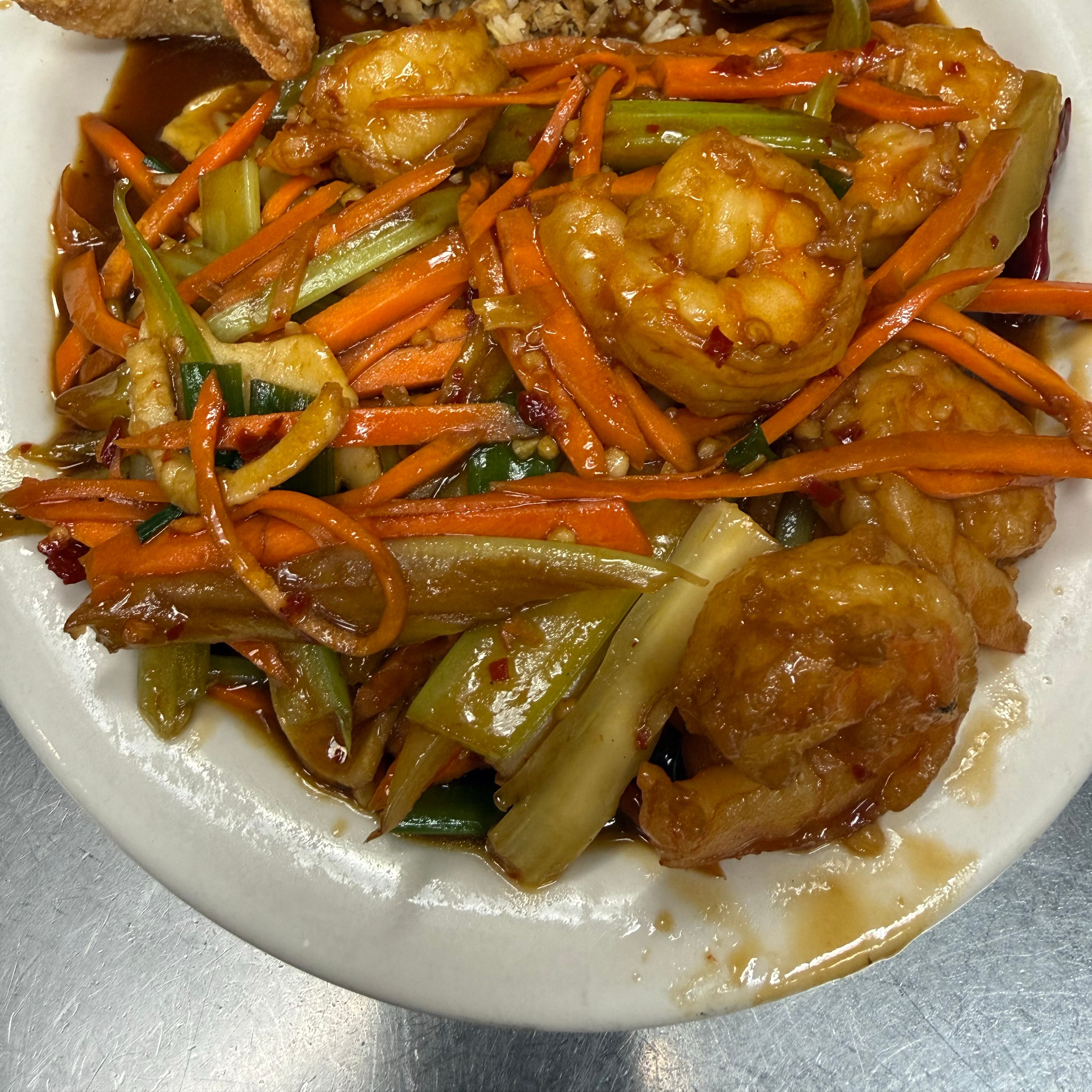 Szechuan Shrimp.