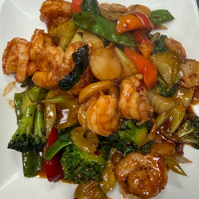 Shrimp with Garlic Sauce.