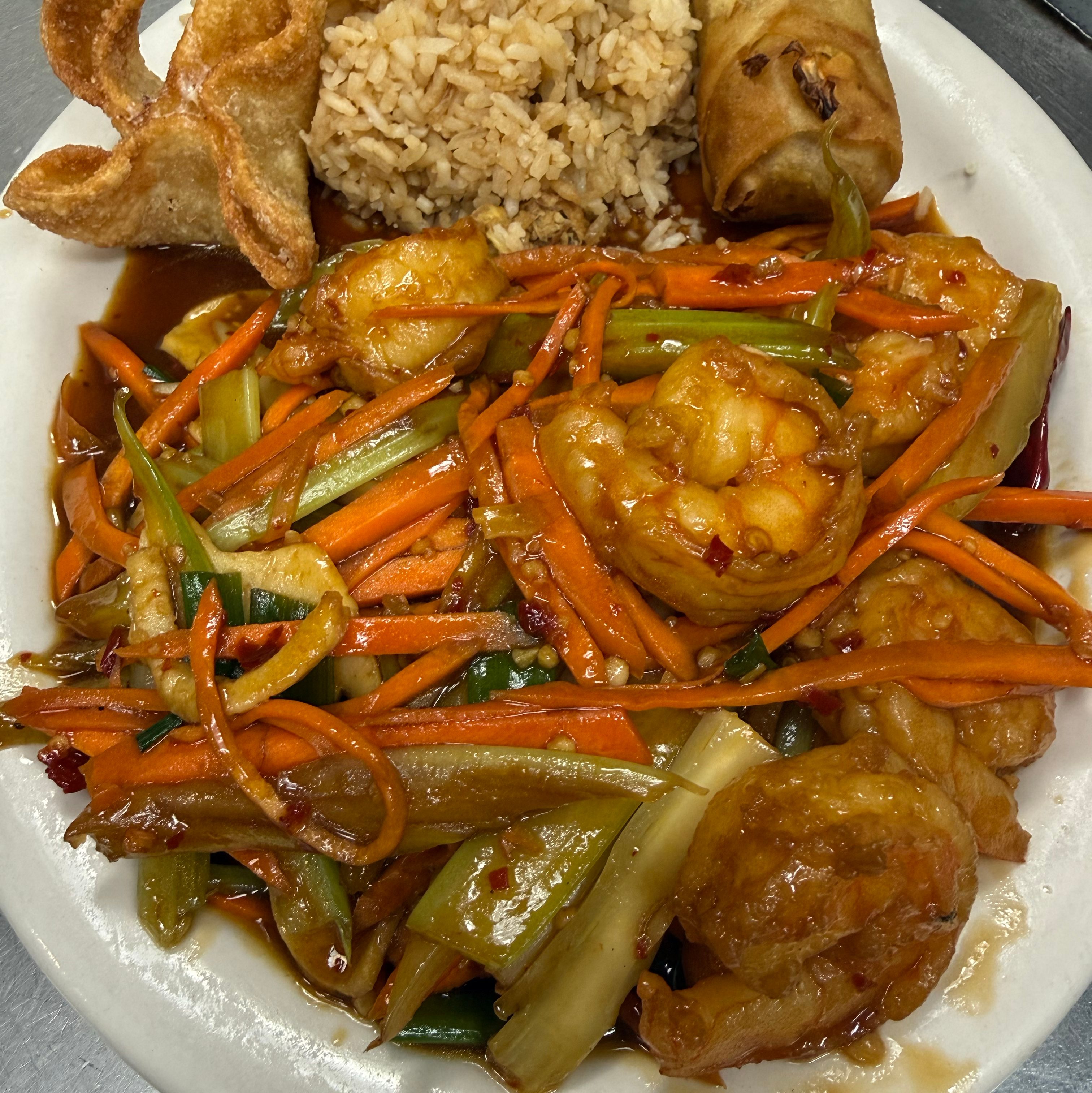 Szechuan Shrimp.